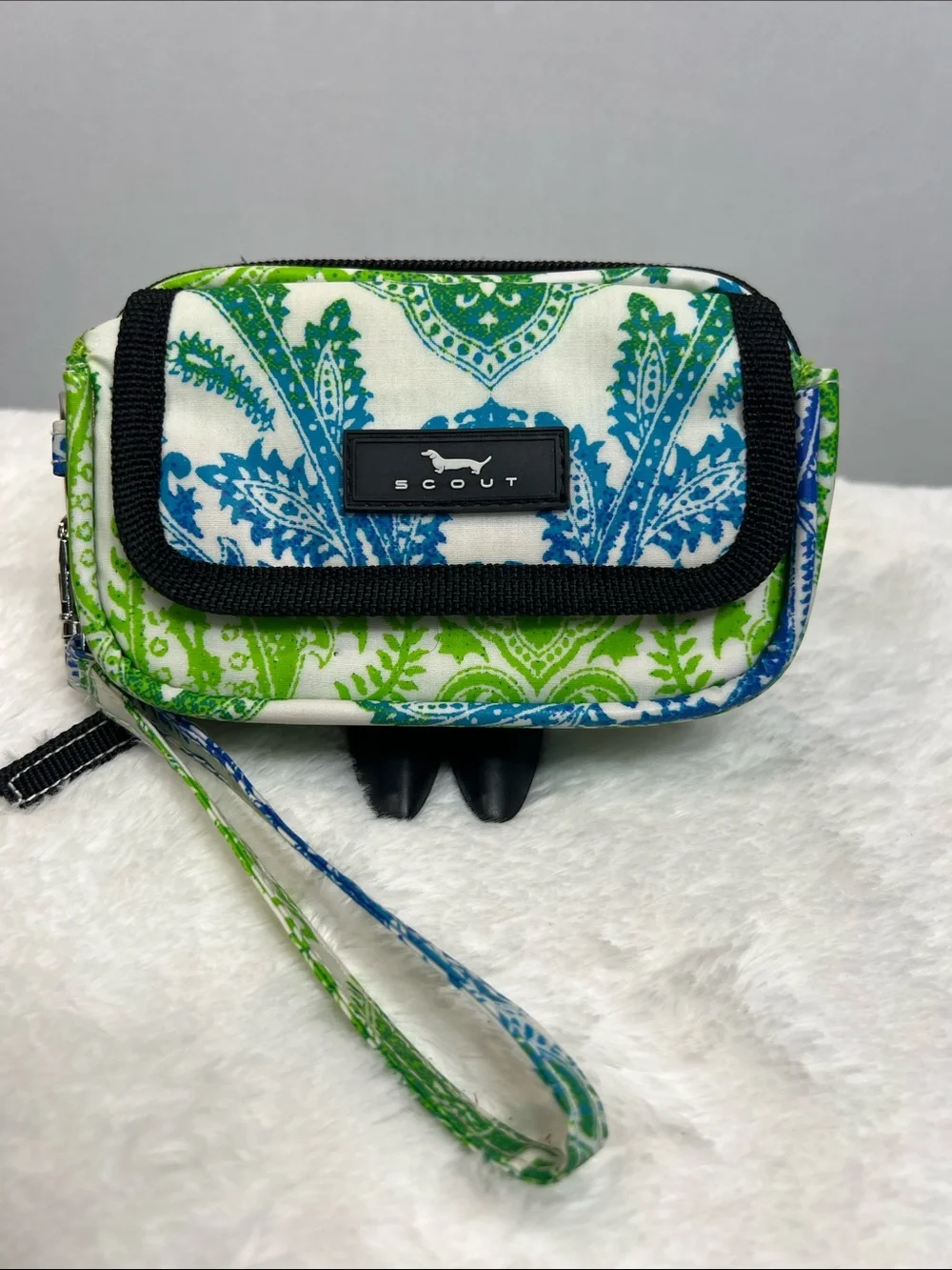 Scout Green & Blue Pattern Wristlet Wallet Clutch